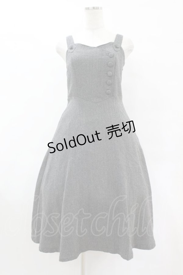 画像1: an another angelus / サイド釦ヘリンボーンフレアージャンパースカート Free GRAY H-25-07-24-1019-CA-OP-NS-ZH (1)