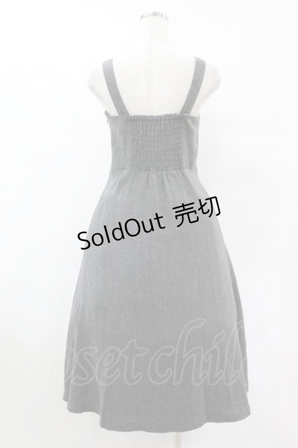 画像2: an another angelus / サイド釦ヘリンボーンフレアージャンパースカート Free GRAY H-25-07-24-1019-CA-OP-NS-ZH (2)