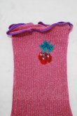 画像2: Candy Stripper / CHERRY RIB SOCKS  ピンク H-25-07-24-073-PU-ZA-KB-ZH (2)
