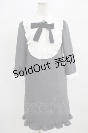 画像: MILK / Frill Modish dress  チャコールグレー H-25-07-24-015-ML-OP-KB-ZH