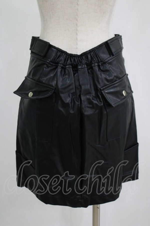 画像3: LISTEN FLAVOR / ホログラフィックレザー台形スカート  ブラック H-25-07-24-018-PU-SK-KB-ZH (3)