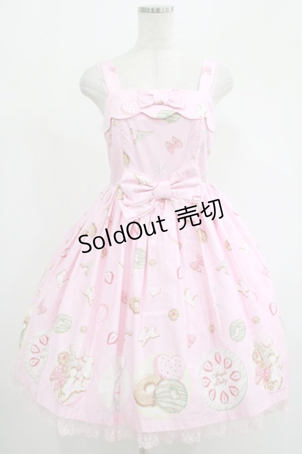 画像1: Angelic Pretty / ア・ラ・カルトティータイムおでかけジャンパースカート Free ピンク H-25-07-25-004-AP-OP-NS-ZH (1)