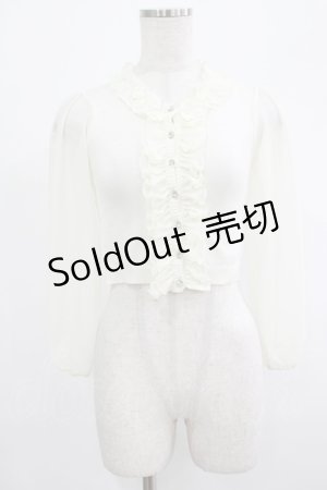 画像: JESUS DIAMANTE / シフォン袖ニットカーデ Free オフ H-25-07-25-050-JE-TO-NS-ZH