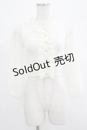 画像: JESUS DIAMANTE / シフォン袖ニットカーデ Free オフ H-25-07-25-051-JE-TO-NS-ZH