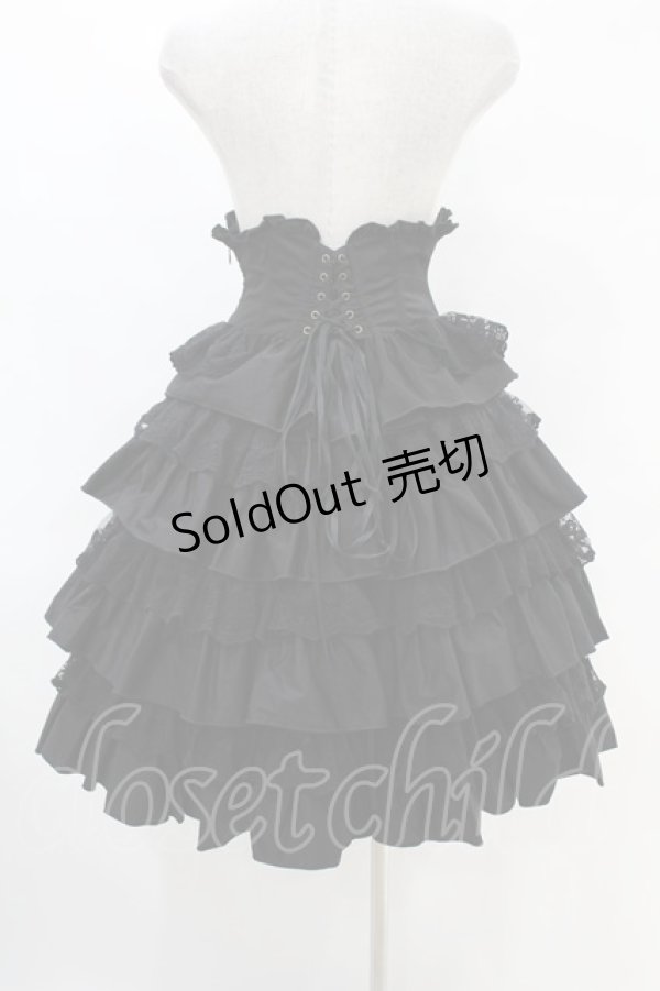 画像2: ATELIER PIERROT / Layered Petals Corset Skirt  ブラック H-25-07-25-1027-EL-SK-KB-ZH (2)