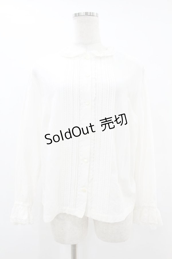 画像1: Jane Marple Dans Le Salon / シャンブレーブロードマリンカラーシャツ  オフホワイト H-25-07-25-1047-JM-BL-KB-ZH (1)