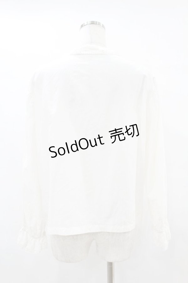 画像2: Jane Marple Dans Le Salon / シャンブレーブロードマリンカラーシャツ  オフホワイト H-25-07-25-1047-JM-BL-KB-ZH (2)