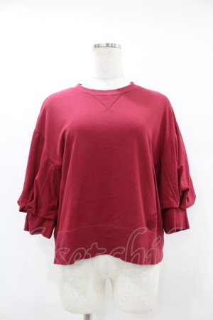 画像: Jane Marple Dans Le Salon / Half puffy sleeve sweatshirt  ワイン H-25-07-25-1056-JM-TO-KB-ZH
