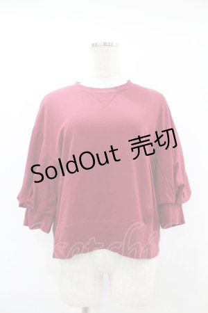 画像: Jane Marple Dans Le Salon / Half puffy sleeve sweatshirt  ワイン H-25-07-25-1056-JM-TO-KB-ZH