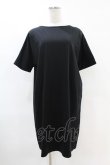 画像1: Na+H / バックベルト半袖ワンピース  黒 H-25-07-25-1009-PU-OP-KB-ZH (1)