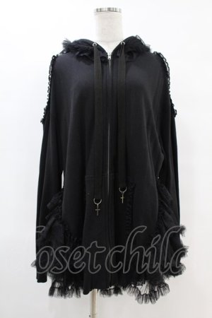 画像: HANGRY&ANGRY / H&A VEIL FRILL DRESS PARKA  ブラック H-25-07-25-1015-HN-TO-KB-ZH