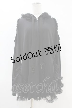 画像: HANGRY&ANGRY / H&A VEIL FRILL DRESS PARKA  ブラック H-25-07-25-1015-HN-TO-KB-ZH