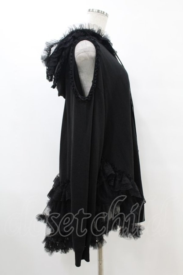 画像3: HANGRY&ANGRY / H&A VEIL FRILL DRESS PARKA  ブラック H-25-07-25-1015-HN-TO-KB-ZH (3)