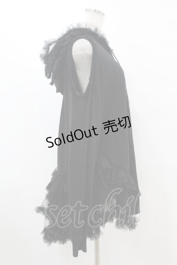 画像3: HANGRY&ANGRY / H&A VEIL FRILL DRESS PARKA  ブラック H-25-07-25-1015-HN-TO-KB-ZH (3)