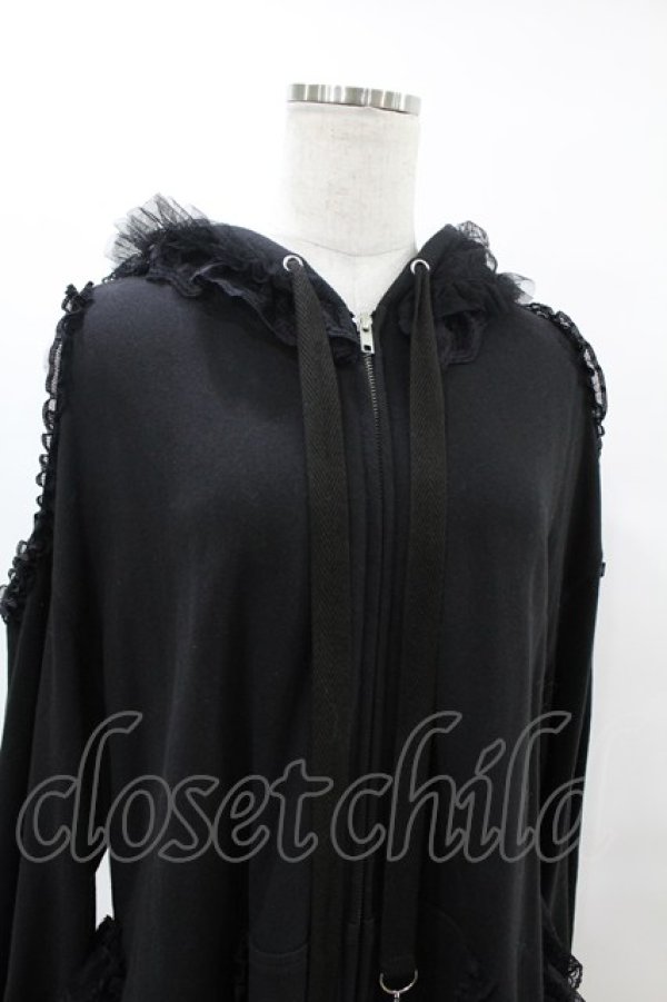 画像4: HANGRY&ANGRY / H&A VEIL FRILL DRESS PARKA  ブラック H-25-07-25-1015-HN-TO-KB-ZH (4)