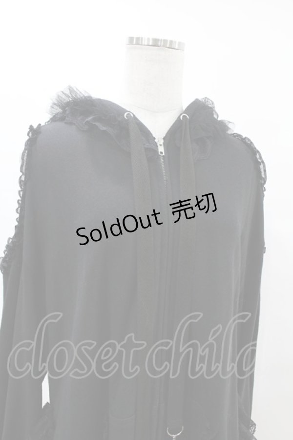 画像4: HANGRY&ANGRY / H&A VEIL FRILL DRESS PARKA  ブラック H-25-07-25-1015-HN-TO-KB-ZH (4)