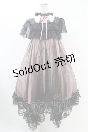 画像: MR corset / レースアップホルタードレス  黒×ピンク H-25-07-25-1023-PU-OP-KB-ZH