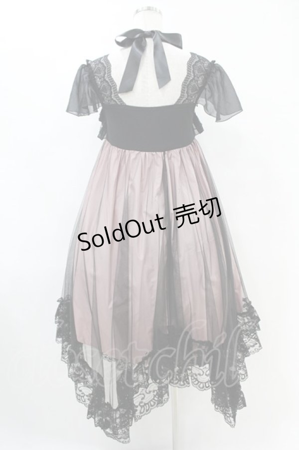 画像2: MR corset / レースアップホルタードレス  黒×ピンク H-25-07-25-1023-PU-OP-KB-ZH (2)