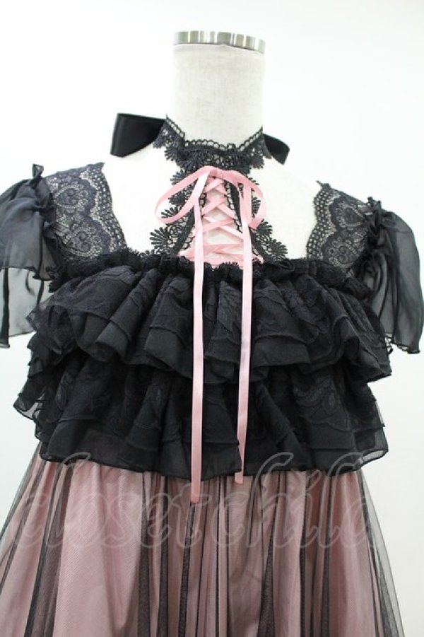 画像4: MR corset / レースアップホルタードレス  黒×ピンク H-25-07-25-1023-PU-OP-KB-ZH (4)