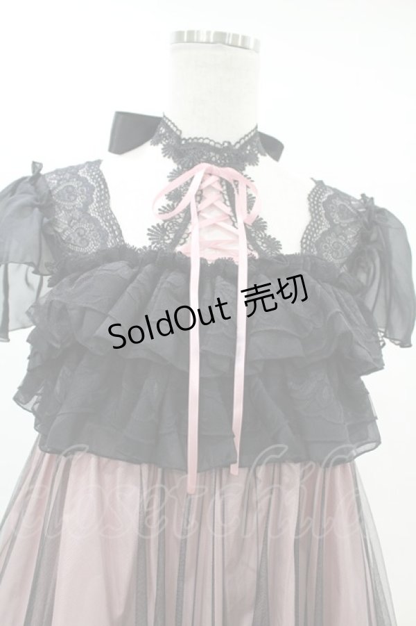 画像4: MR corset / レースアップホルタードレス  黒×ピンク H-25-07-25-1023-PU-OP-KB-ZH (4)