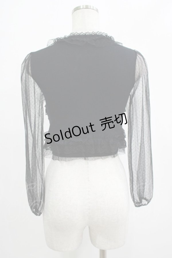 画像3: JESUS DIAMANTE / チュール袖ニットカーデ Free ブラック H-25-07-25-066-JE-TO-NS-ZH (3)