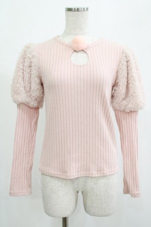画像: Honey Cinnamon / ファー切替トップス Free ピンク H-25-07-25-070-LO-TO-NS-ZH