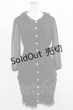 画像: JESUS DIAMANTE / マドモアゼルエレガンスニットワンピース 40 ブラック H-25-07-25-010-JE-OP-NS-ZH