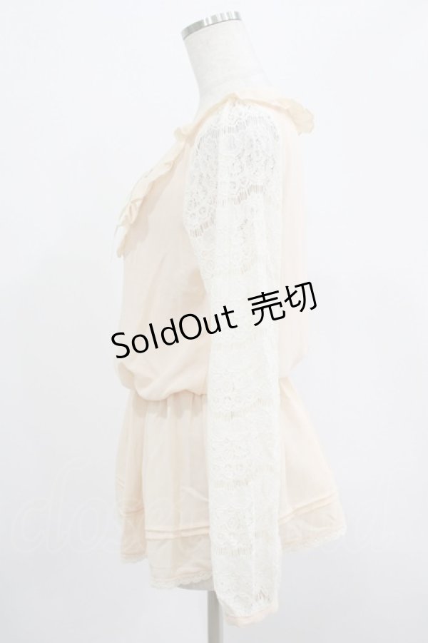 画像2: LIZ LISA / レース切替チュニック Free ピンク H-25-07-25-020-LO-TO-NS-ZH (2)