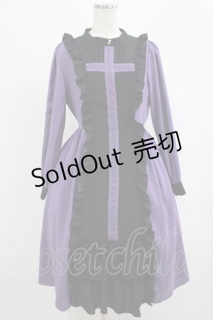 画像: axes femme POETIQUE / レースクロスシスターワンピース M ブラック/パープル H-25-07-26-004-AX-OP-NS-ZH