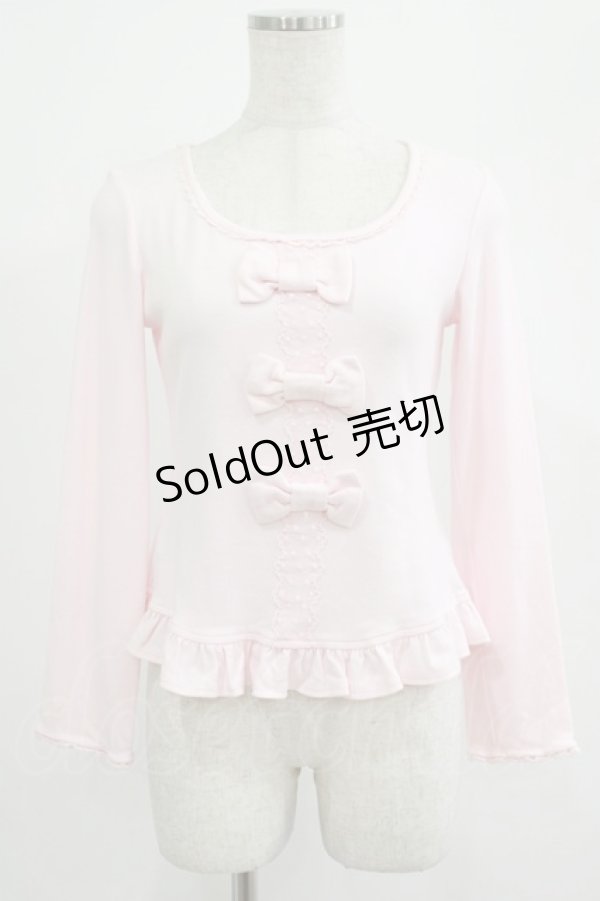 画像1: Angelic Pretty / ファー付リボンカットカーディガン Free ピンク H-25-07-26-035-AP-TO-NS-ZH (1)