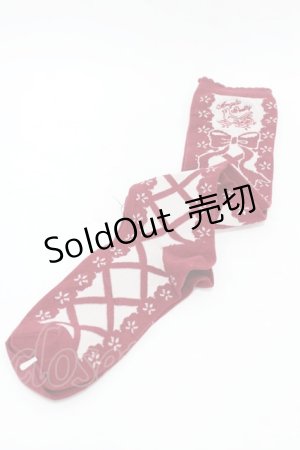 画像: Angelic Pretty / レースアップハイソックス  ワイン H-25-07-26-1005-AP-ZA-NS-ZH