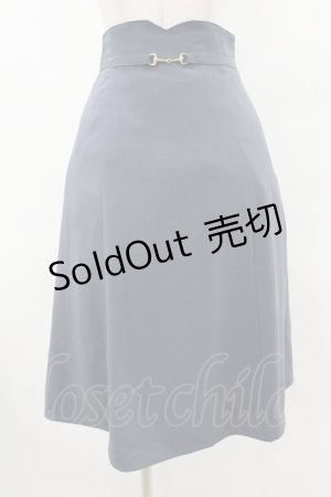 画像: F i.n.t / ビット使いハイウエストフレアースカート Free BLUE GRAY H-25-07-26-1044-CA-SK-NS-ZH