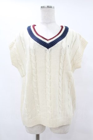 画像: Fi.n.t / マルチラインニットベスト Free OFF WHITE H-25-07-26-1045-CA-TO-NS-ZH
