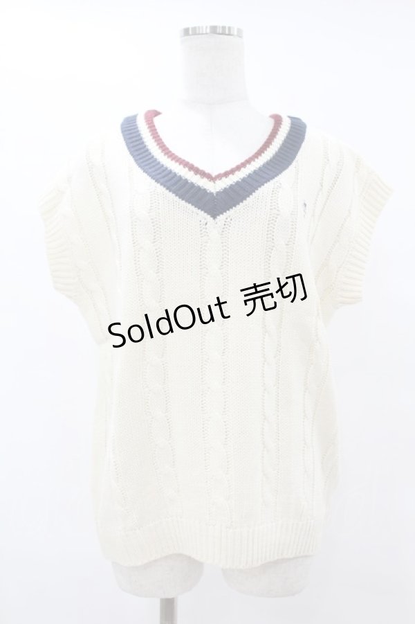 画像1: Fi.n.t / マルチラインニットベスト Free OFF WHITE H-25-07-26-1045-CA-TO-NS-ZH (1)