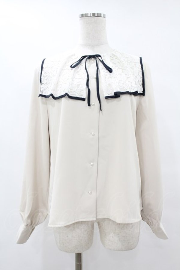 画像1: an another angelus / ビッグレース衿バイカラーブラウス Free IVORY H-25-07-26-1047-CA-BL-NS-ZH (1)