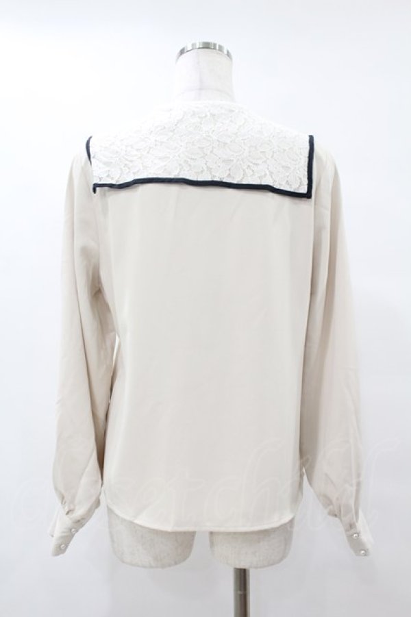 画像2: an another angelus / ビッグレース衿バイカラーブラウス Free IVORY H-25-07-26-1047-CA-BL-NS-ZH (2)