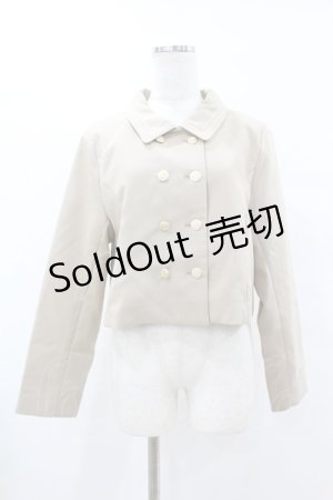 画像: Fi.n.t / チェーンステッチ使いダブル釦ショートジャケット Free BEIGE H-25-07-26-1050-CA-JA-NS-ZH