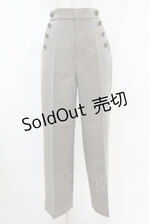 画像: Fi.n.t / サイド釦チェックストレートパンツ Free BROWN H-25-07-26-1015-CA-PA-NS-ZH
