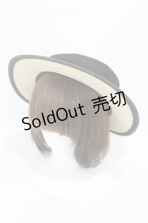 画像: an another angelus / 配色ブリムバックリボンキャノチェ  OFF×BK H-25-07-26-1002-CA-AC-NS-ZH