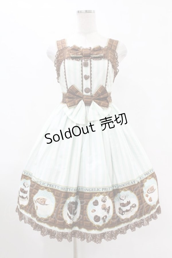 画像1: Angelic Pretty / Meltyチョコレートハイウエストジャンパースカート Free ミント H-25-07-26-1021-AP-OP-NS-ZH (1)