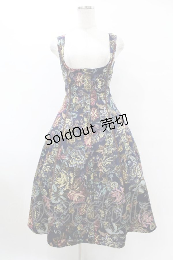 画像1: Innocent World / ローズゴブランバッスルジャンパースカート M ネイビー H-25-07-26-1023-IW-OP-NS-ZH (1)