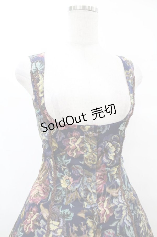 画像4: Innocent World / ローズゴブランバッスルジャンパースカート M ネイビー H-25-07-26-1023-IW-OP-NS-ZH (4)