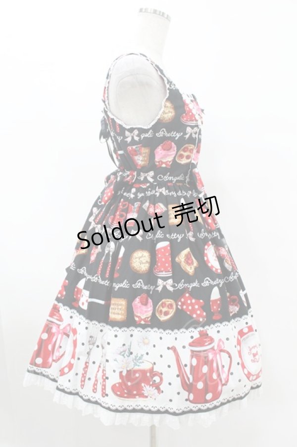 画像3: Angelic Pretty / French Cafe切替ジャンパースカート Free ブラック H-25-07-26-1025-AP-OP-NS-ZH (3)