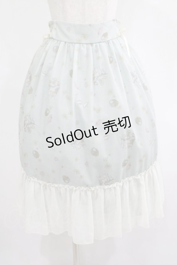 画像1: axes femme / ティータイム柄 フレアスカート M ミント H-25-07-26-013-AX-SK-NS-ZH (1)