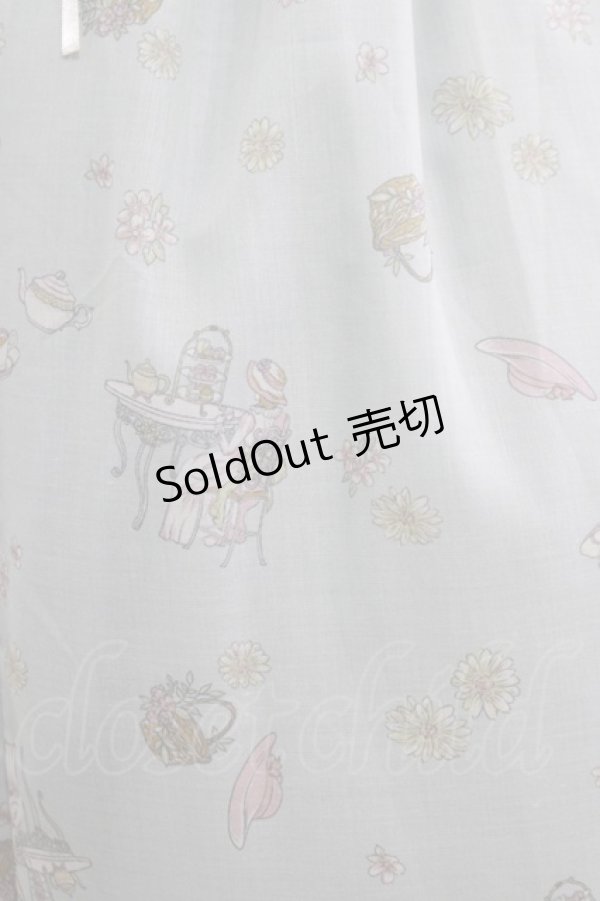 画像4: axes femme / ティータイム柄 フレアスカート M ミント H-25-07-26-013-AX-SK-NS-ZH (4)