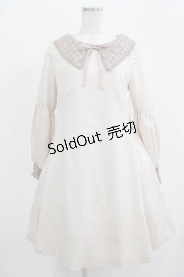 画像1: Maison de FLEUR Petite Robe canone / レース衿ワンピース M IVORY H-25-07-26-017-EL-OP-NS-ZH (1)