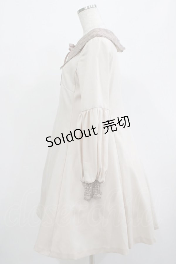 画像2: Maison de FLEUR Petite Robe canone / レース衿ワンピース M IVORY H-25-07-26-017-EL-OP-NS-ZH (2)
