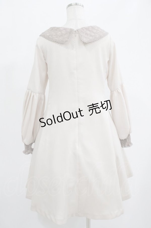 画像3: Maison de FLEUR Petite Robe canone / レース衿ワンピース M IVORY H-25-07-26-017-EL-OP-NS-ZH (3)