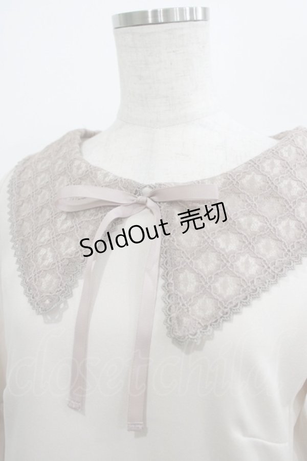 画像4: Maison de FLEUR Petite Robe canone / レース衿ワンピース M IVORY H-25-07-26-017-EL-OP-NS-ZH (4)