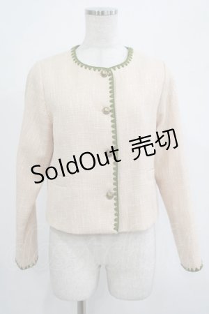 画像: Maison de FLEUR Petite Robe canone / メラニーの気品忘れないツイードジャケット M アイボリー H-25-07-26-018-EL-JA-NS-ZH